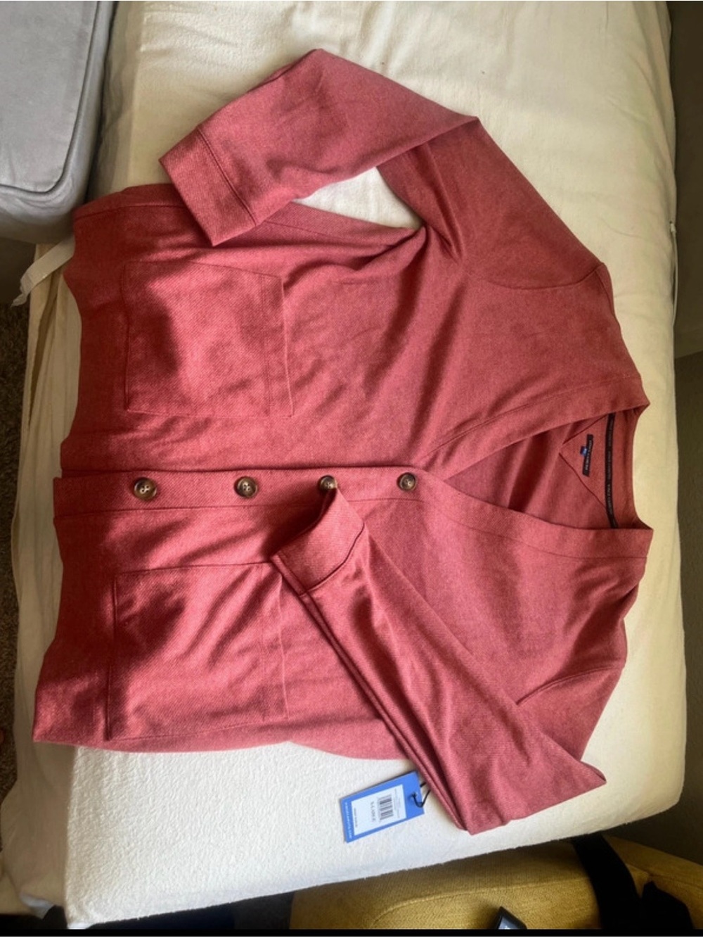 Vince Camuto Dusty Rose Button-Front Cardigan
